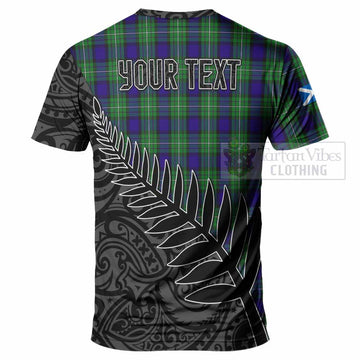 Tartan Vibes Clothing Alexander Crest Tartan T-Shirt with New Zealand Silver Fern Half Style