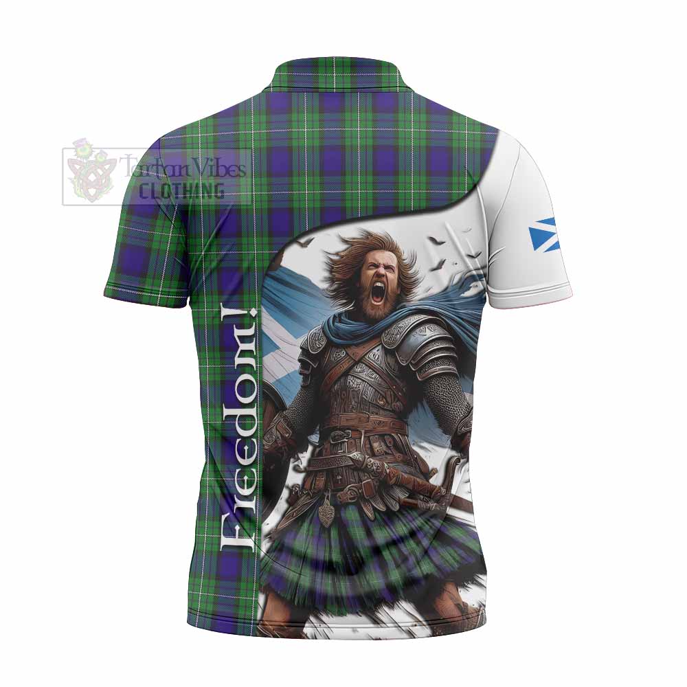 Tartan Vibes Clothing Alexander Crest Tartan Zipper Polo Shirt Inspired by the Freedom of Scottish Warrior