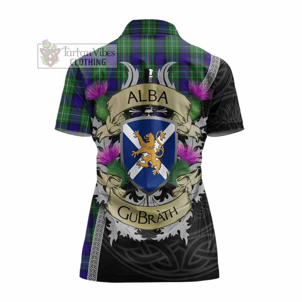 Tartan Vibes Clothing Alexander Tartan Family Crest Women's Polo Shirt Lion Rampant Royal Thistle Shield Celtic Inspired
