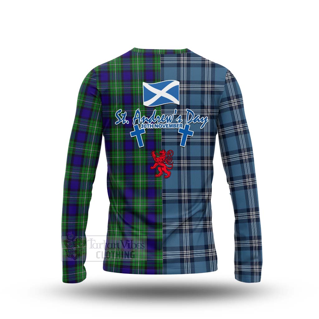Tartan Vibes Clothing Alexander Tartan Long Sleeve T-Shirt Happy St. Andrew's Day Half Tartan Style