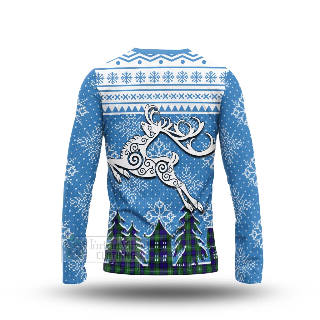 Tartan Vibes Clothing Alexander Clan Christmas Long Sleeve T-Shirt Celtic Reindeer Style