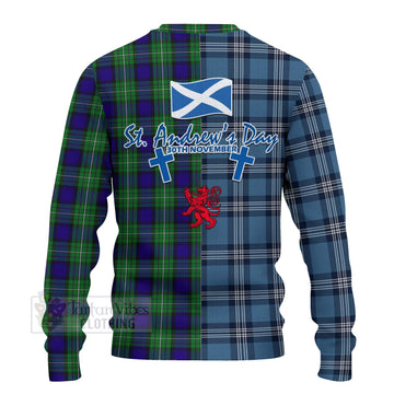 Tartan Vibes Clothing Alexander Tartan Knitted Sweater Happy St. Andrew's Day Half Tartan Style