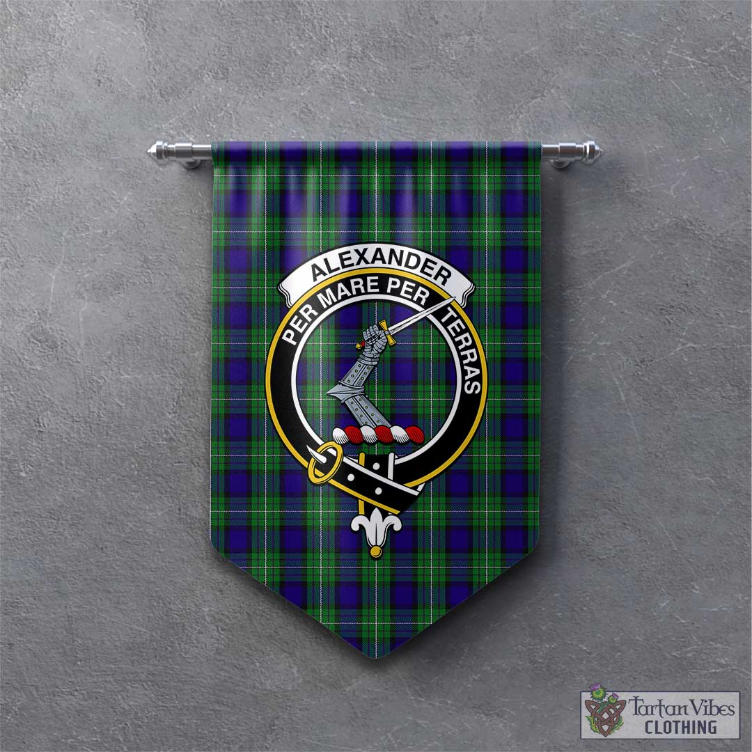 Tartan Vibes Clothing Alexander Tartan Gonfalon, Tartan Banner with Family Crest