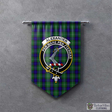Tartan Vibes Clothing Alexander Tartan Gonfalon, Tartan Banner with Family Crest