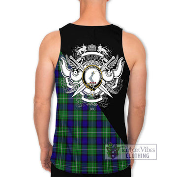Alexander Tartan Men's Tank Top with Family Crest and Military Logo Style - Tartanvibesclothing Shop