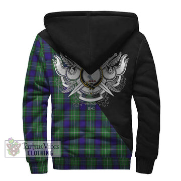 Alexander Tartan Sherpa Hoodie with Family Crest and Military Logo Style - Tartanvibesclothing Shop