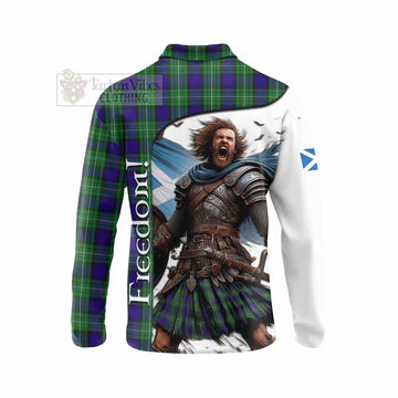 Tartan Vibes Clothing Alexander Crest Tartan Long Sleeve Polo Shirt Inspired by the Freedom of Scottish Warrior