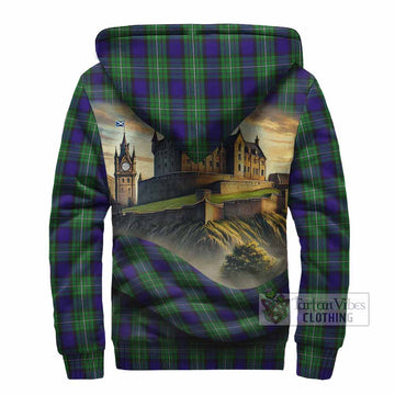 Tartan Vibes Clothing Alexander Tartan Family Crest Sherpa Hoodie with Scottish Ancient Castle Style