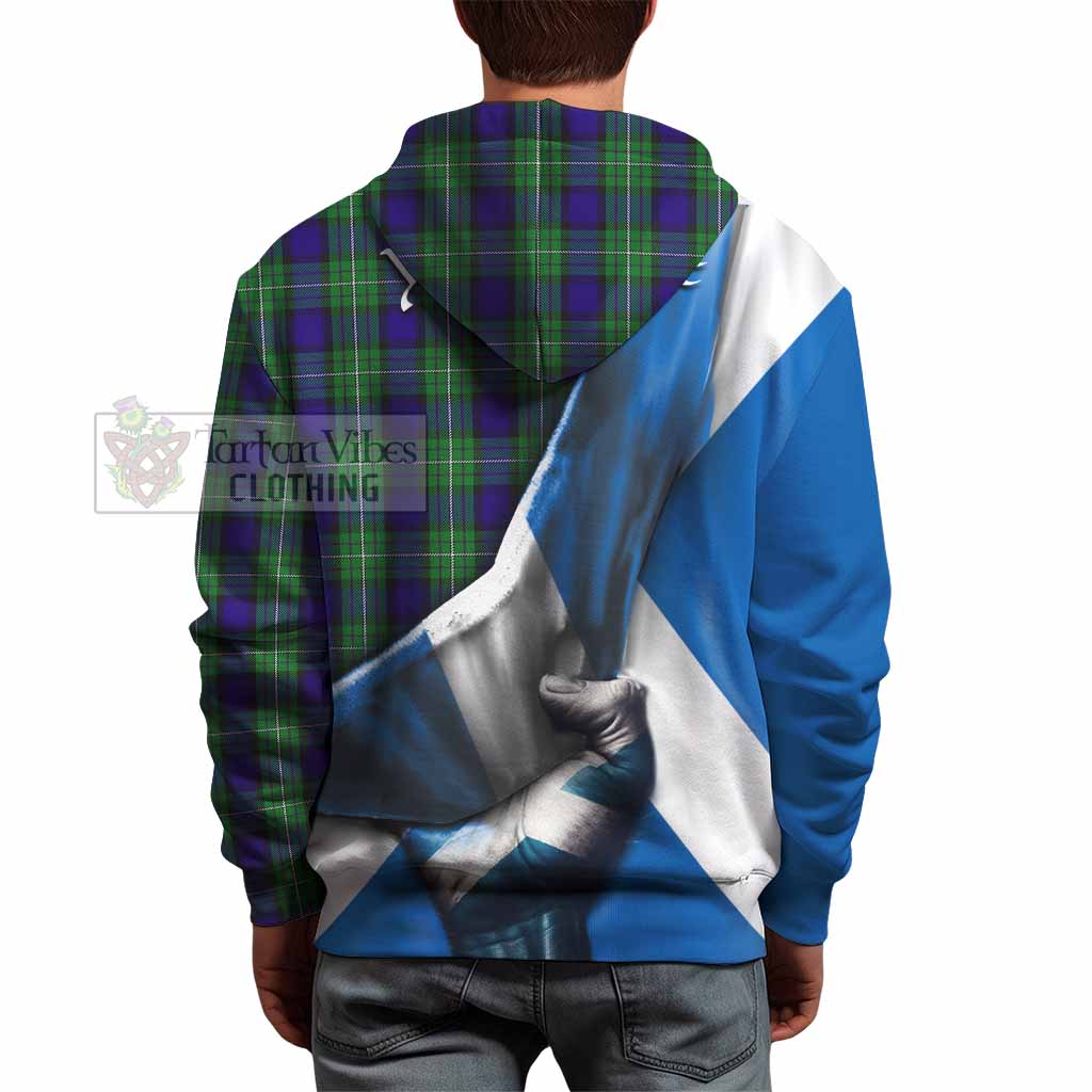 Tartan Vibes Clothing Alexander Tartan Hoodie with Family Crest Scotland Patriotic Style