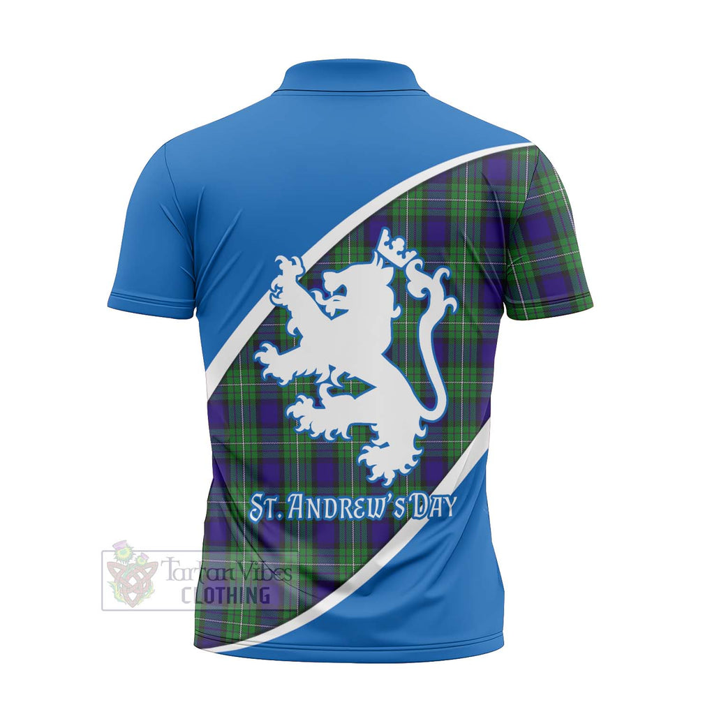 Tartan Vibes Clothing Alexander Family Crest Tartan Zipper Polo Shirt Celebrate Saint Andrew's Day in Style