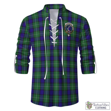 Tartan Vibes Clothing Alexander Tartan Men's Scottish Traditional Jacobite Ghillie Kilt Shirt with Family Crest