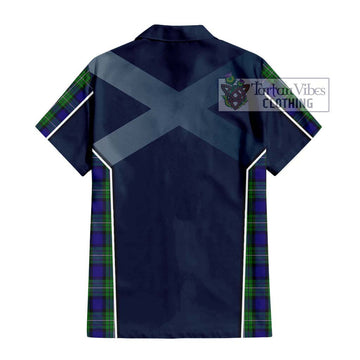 Alexander Tartan Short Sleeve Button Shirt with Family Crest and Lion Rampant Vibes Sport Style - Tartan Vibes Clothing