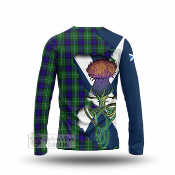 Tartan Vibes Clothing Alexander Tartan Family Crest Long Sleeve T-Shirt Scottish Thistle Celtic Inspired