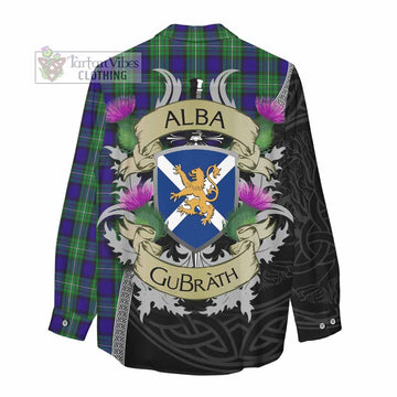 Tartan Vibes Clothing Alexander Tartan Family Crest Women's Casual Shirt Lion Rampant Royal Thistle Shield Celtic Inspired