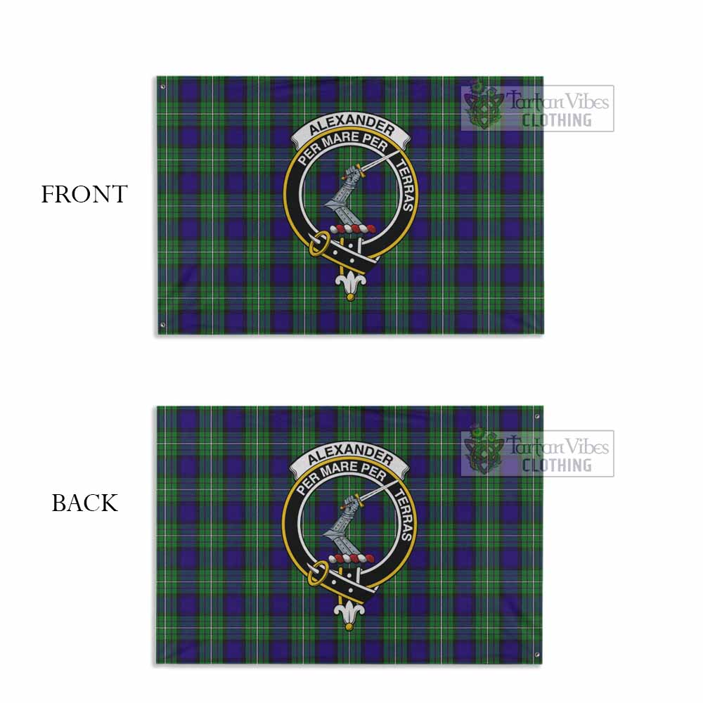 Tartan Vibes Clothing Alexander Tartan House Flag with Family Crest