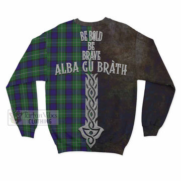 Tartan Vibes Clothing Alexander Tartan Family Crest Sweatshirt Alba Gu Brath Be Brave Lion Ancient Style