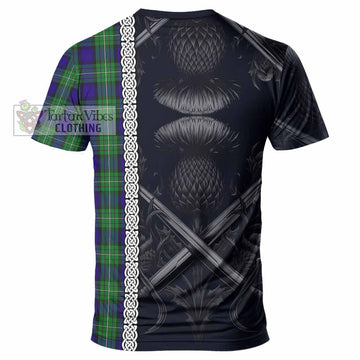 Tartan Vibes Clothing Alexander Tartan T-Shirt with Family Crest Cross Sword Thistle Celtic Vibes