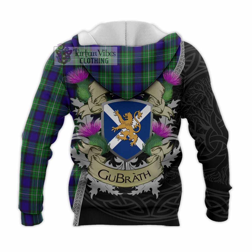 Tartan Vibes Clothing Alexander Tartan Family Crest Knitted Hoodie Lion Rampant Royal Thistle Shield Celtic Inspired