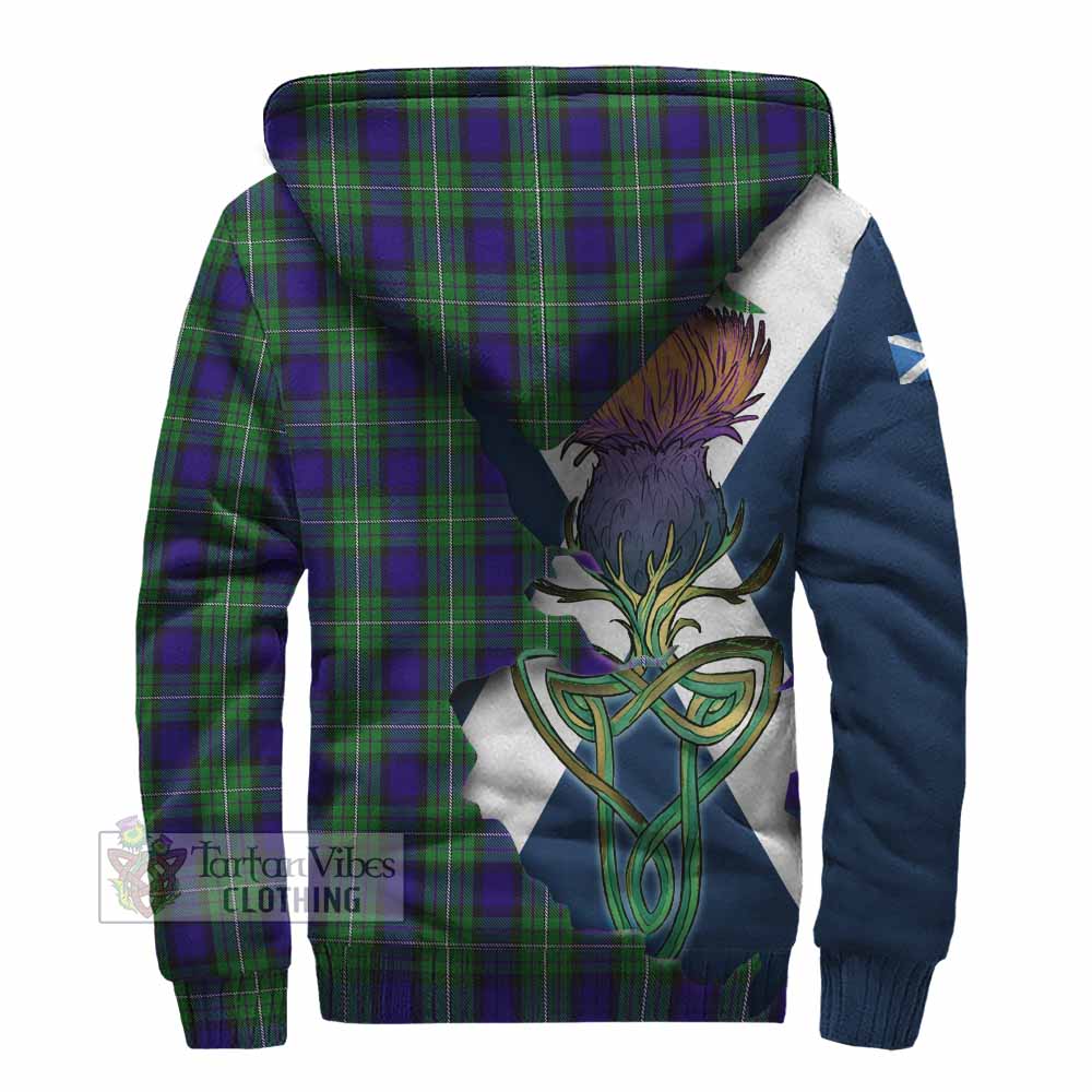 Tartan Vibes Clothing Alexander Tartan Family Crest Sherpa Hoodie Scottish Thistle Celtic Inspired