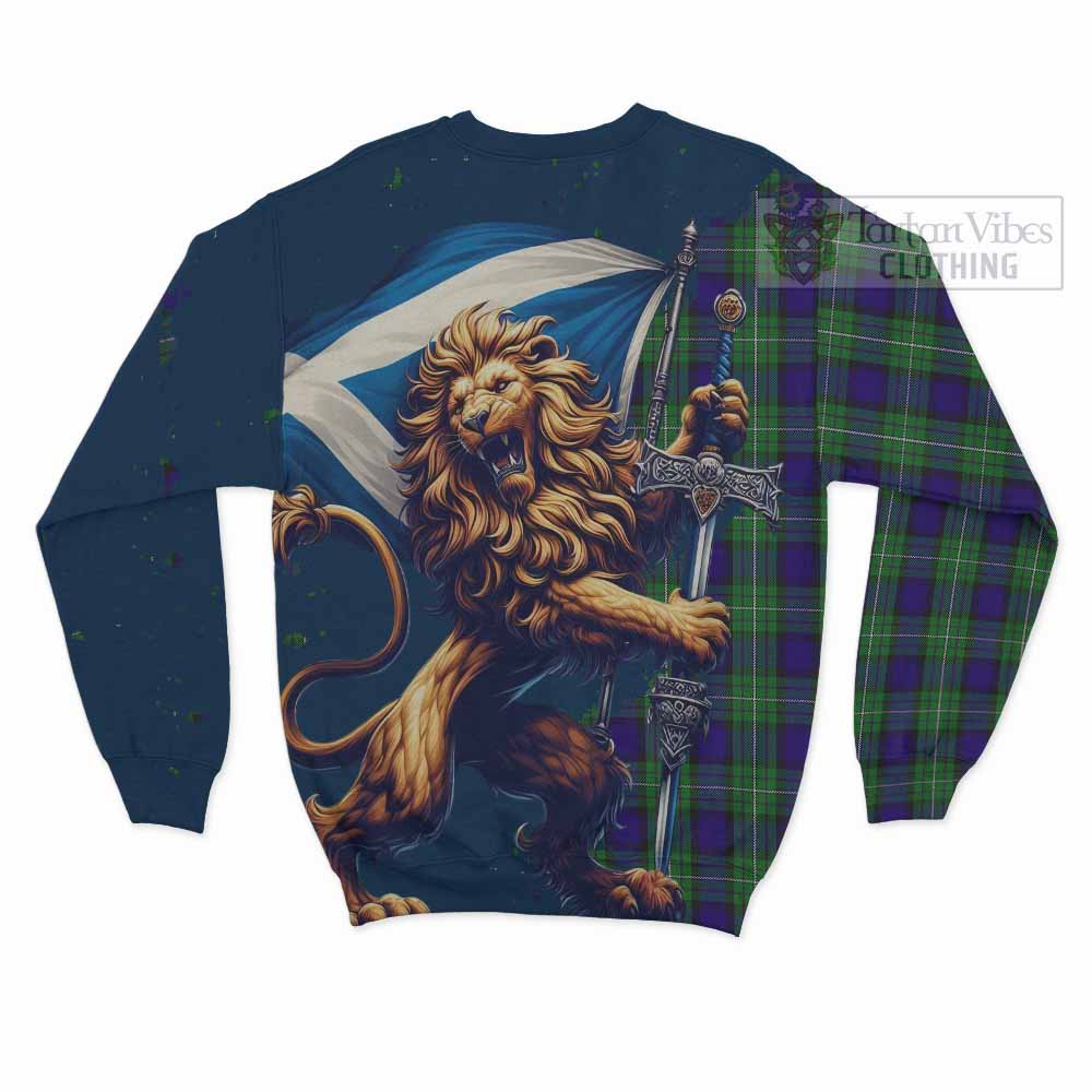 Tartan Vibes Clothing Alexander Tartan Family Crest Sweatshirt with Scottish Majestic Lion