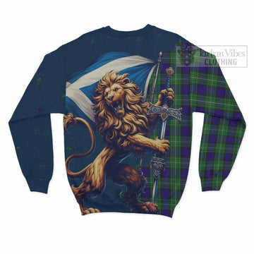 Tartan Vibes Clothing Alexander Tartan Family Crest Sweatshirt with Scottish Majestic Lion