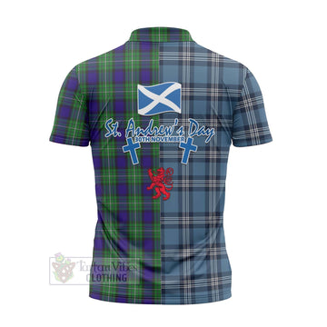 Tartan Vibes Clothing Alexander Tartan Zipper Polo Shirt Happy St. Andrew's Day Half Tartan Style