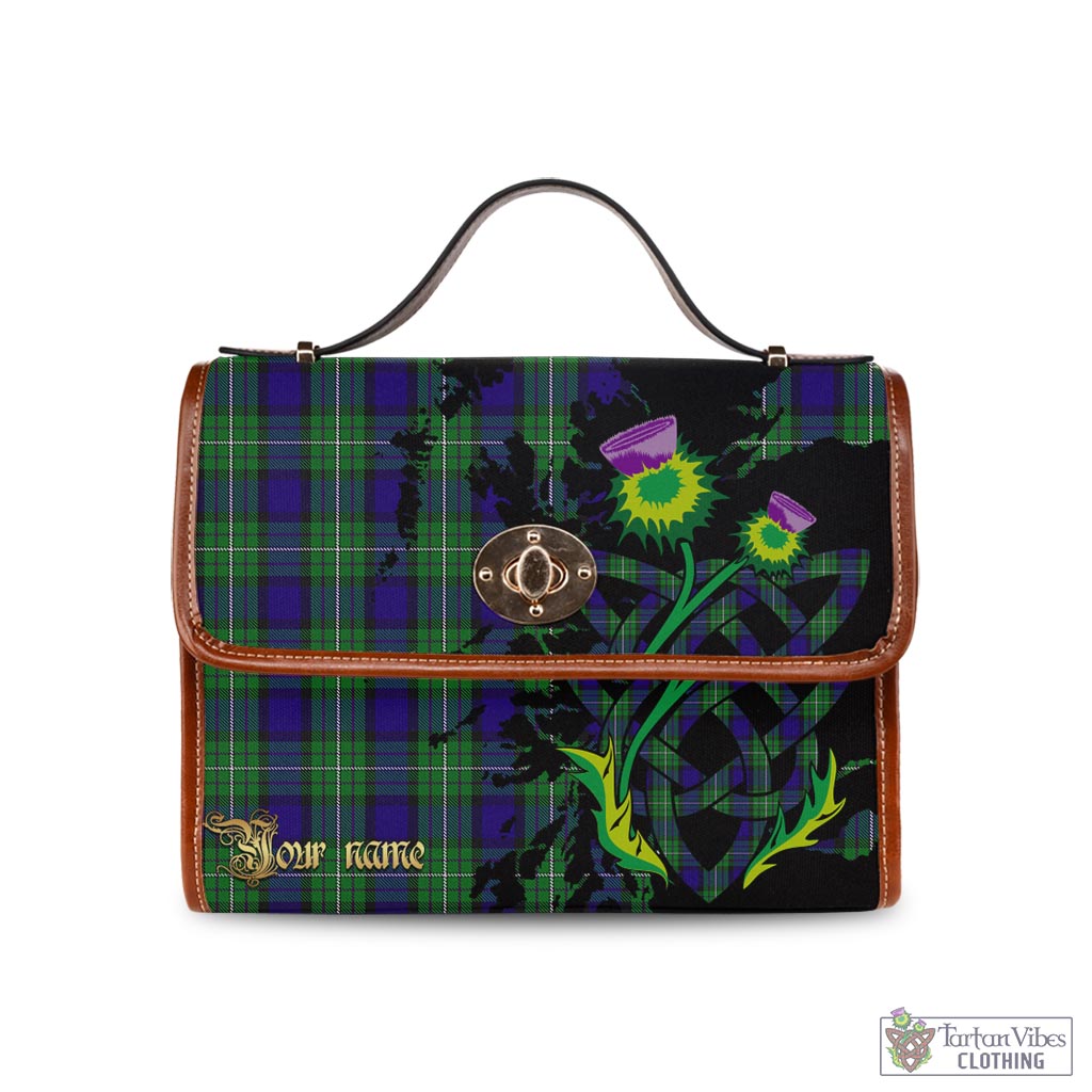 Tartan Vibes Clothing Alexander Tartan Waterproof Canvas Bag with Scotland Map and Thistle Celtic Accents