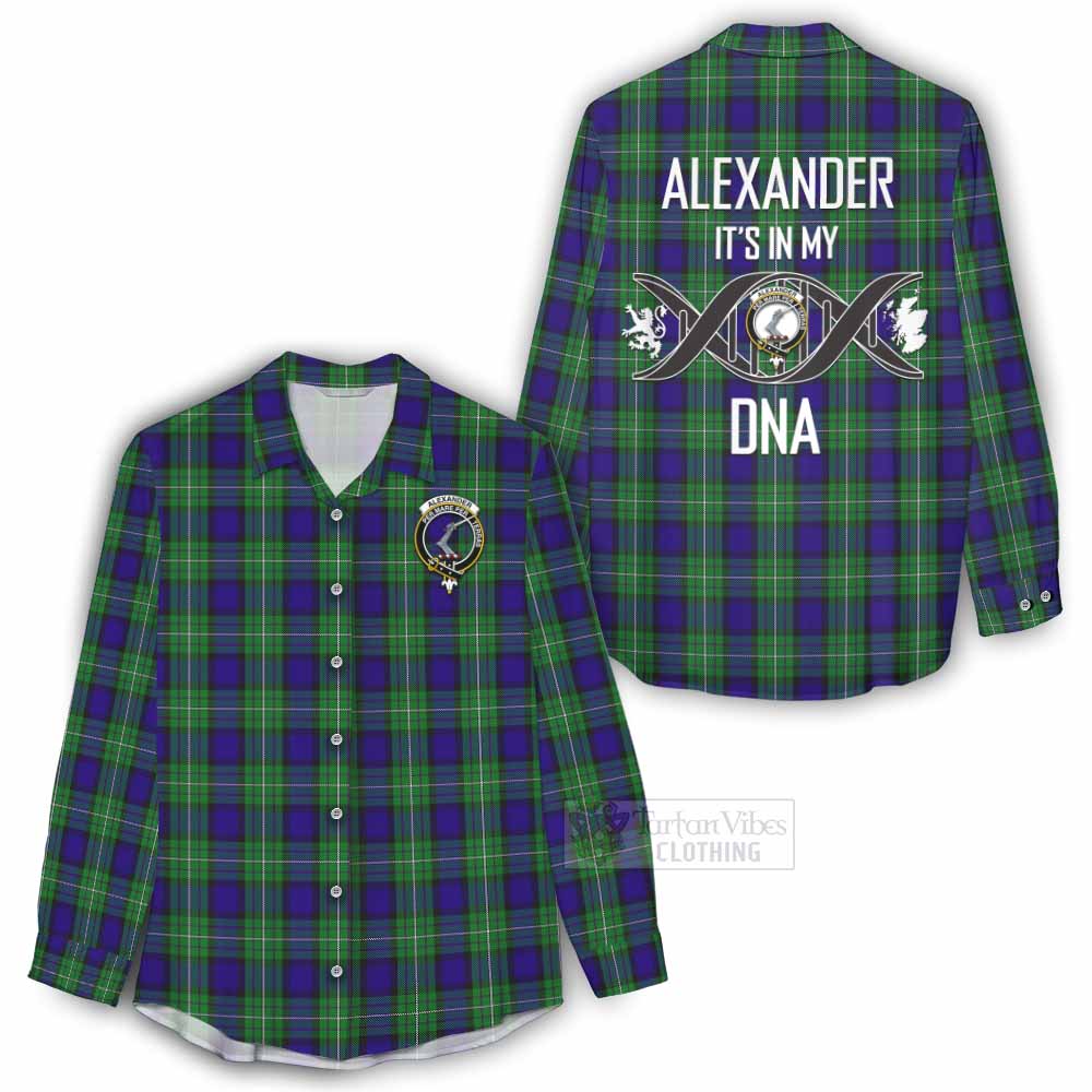 Tartan Vibes Clothing Alexander Tartan Women's Casual Shirt with Family Crest DNA In Me Style