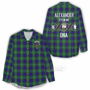 Tartan Vibes Clothing Alexander Tartan Women's Casual Shirt with Family Crest DNA In Me Style