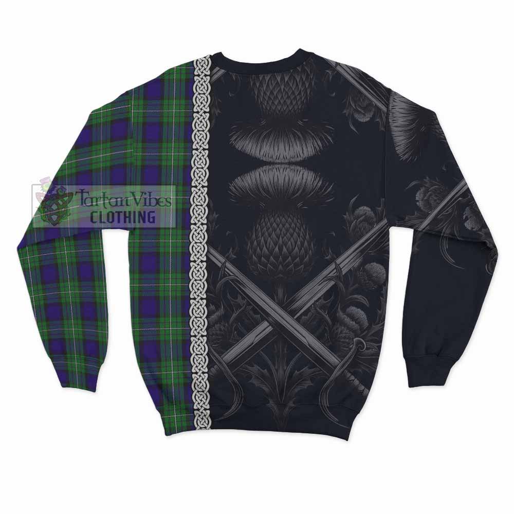 Tartan Vibes Clothing Alexander Tartan Sweatshirt with Family Crest Cross Sword Thistle Celtic Vibes