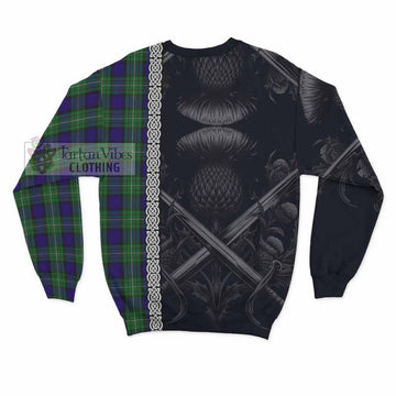 Tartan Vibes Clothing Alexander Tartan Sweatshirt with Family Crest Cross Sword Thistle Celtic Vibes