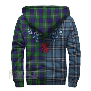 Tartan Vibes Clothing Alexander Tartan Sherpa Hoodie Happy St. Andrew's Day Half Tartan Style