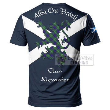 Tartan Vibes Clothing Alexander Tartan Lion Rampant T-Shirt – Proudly Display Your Heritage with Alba Gu Brath and Clan Name
