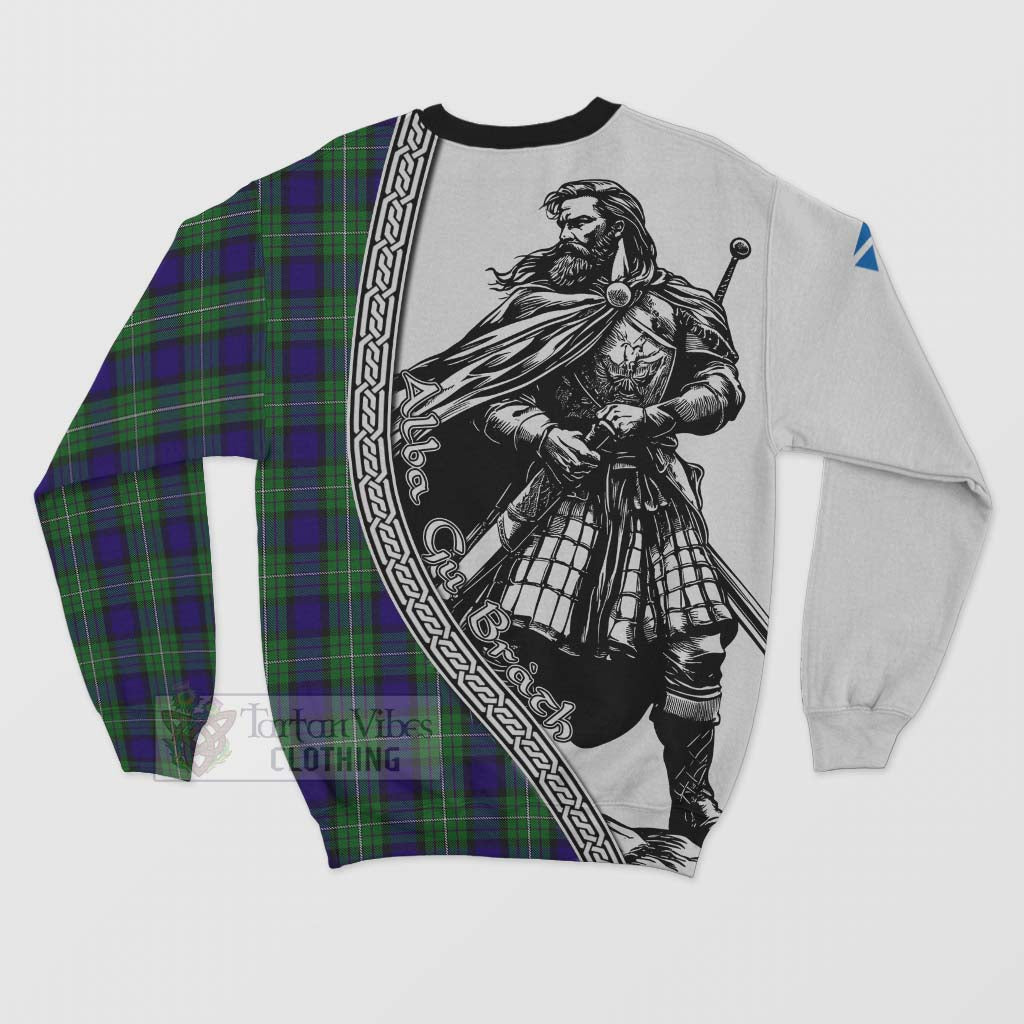 Tartan Vibes Clothing Alexander Tartan Clan Crest Sweatshirt with Highlander Warrior Celtic Style