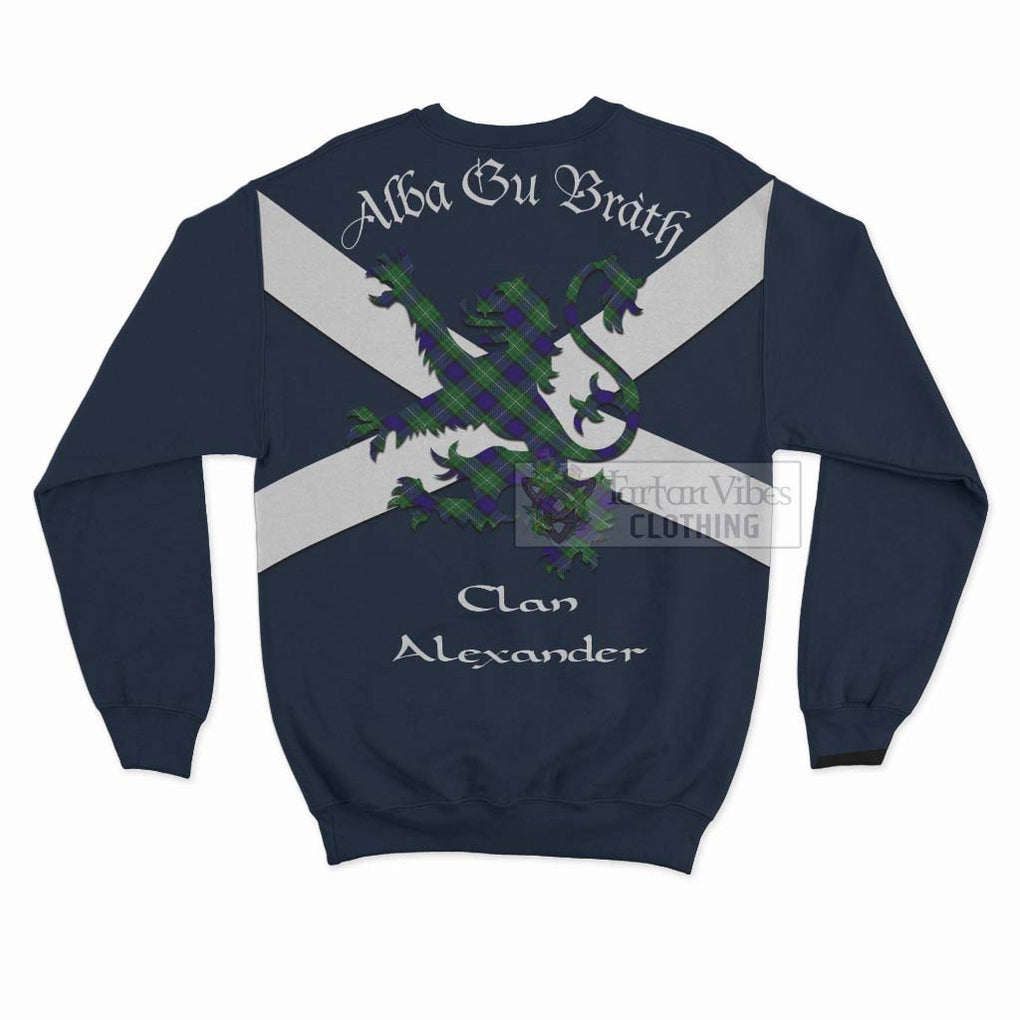 Tartan Vibes Clothing Alexander Tartan Lion Rampant Sweatshirt – Proudly Display Your Heritage with Alba Gu Brath and Clan Name