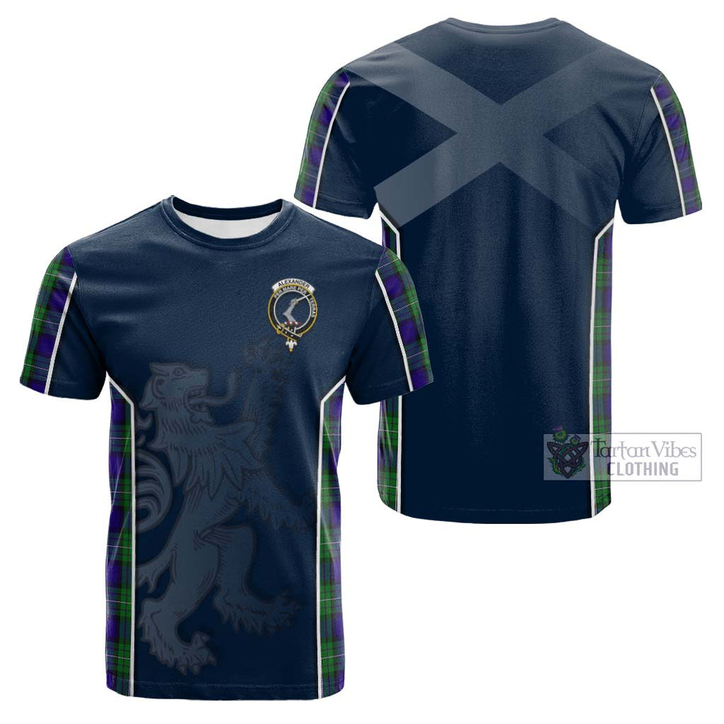 Tartan Vibes Clothing Alexander Tartan Cotton T-shirt with Family Crest and Lion Rampant Vibes Sport Style