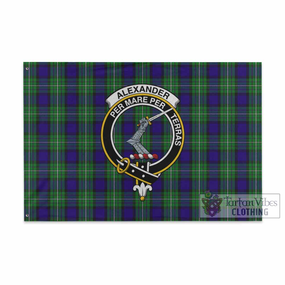 Tartan Vibes Clothing Alexander Tartan House Flag with Family Crest