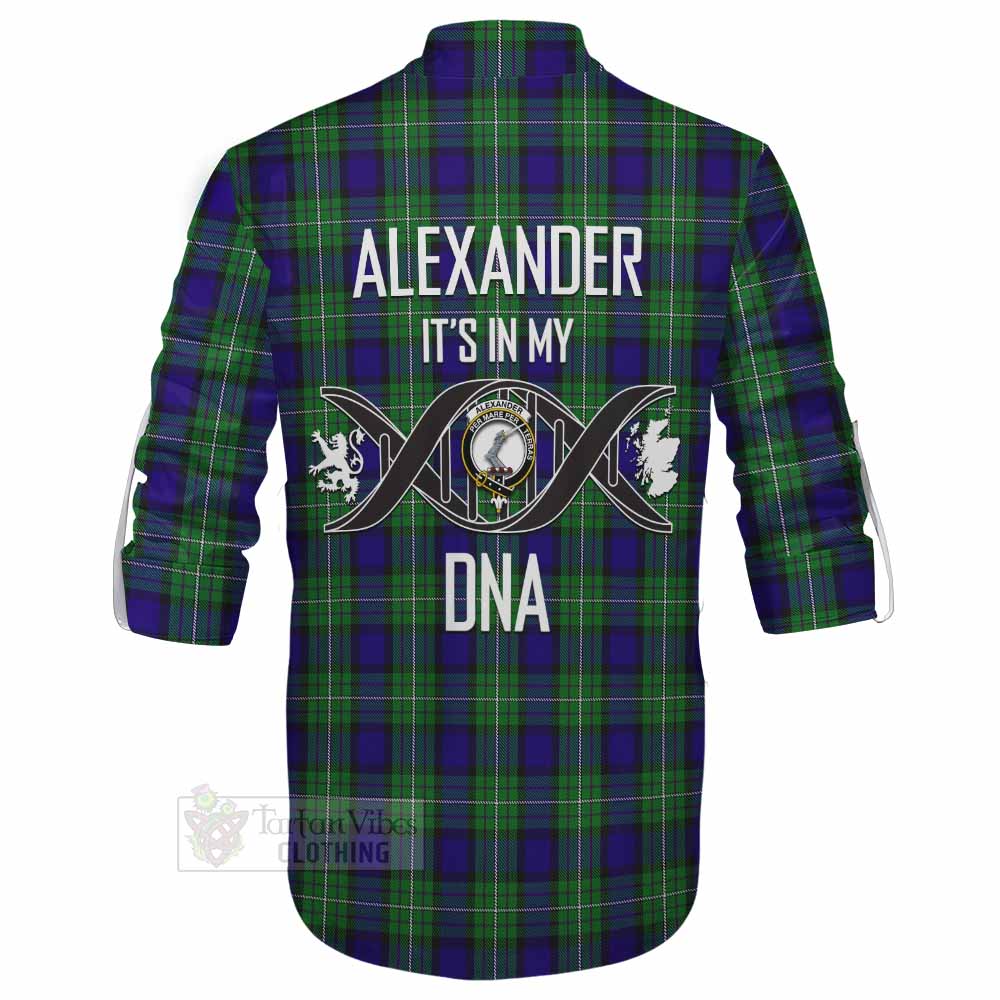 Tartan Vibes Clothing Alexander Tartan Ghillie Kilt Shirt with Family Crest DNA In Me Style