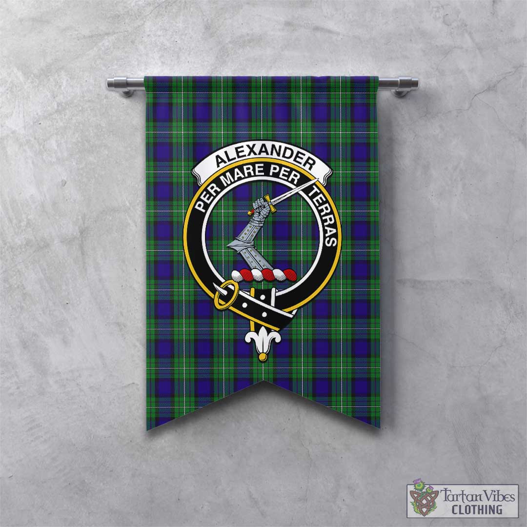 Tartan Vibes Clothing Alexander Tartan Gonfalon, Tartan Banner with Family Crest
