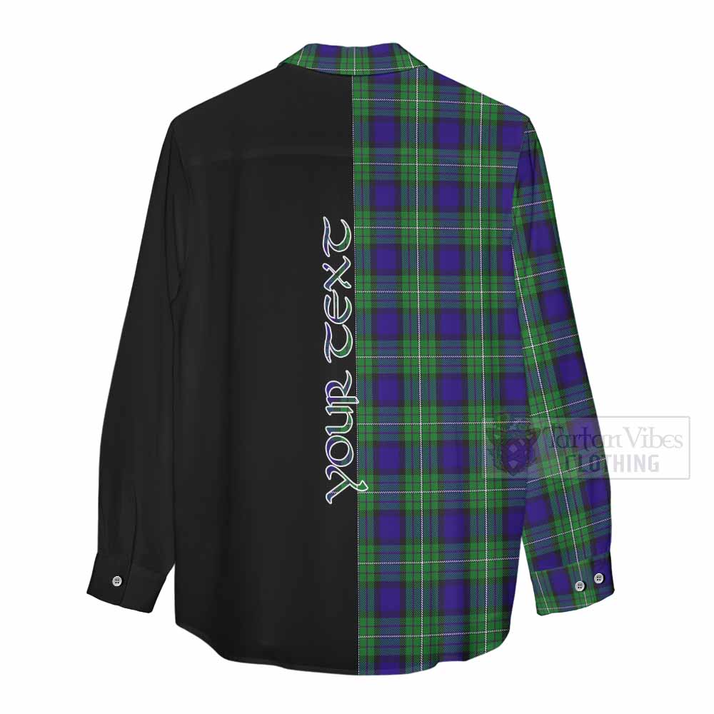 Tartan Vibes Clothing Alexander Tartan Women's Casual Shirt with Family Crest and Half Of Me Style