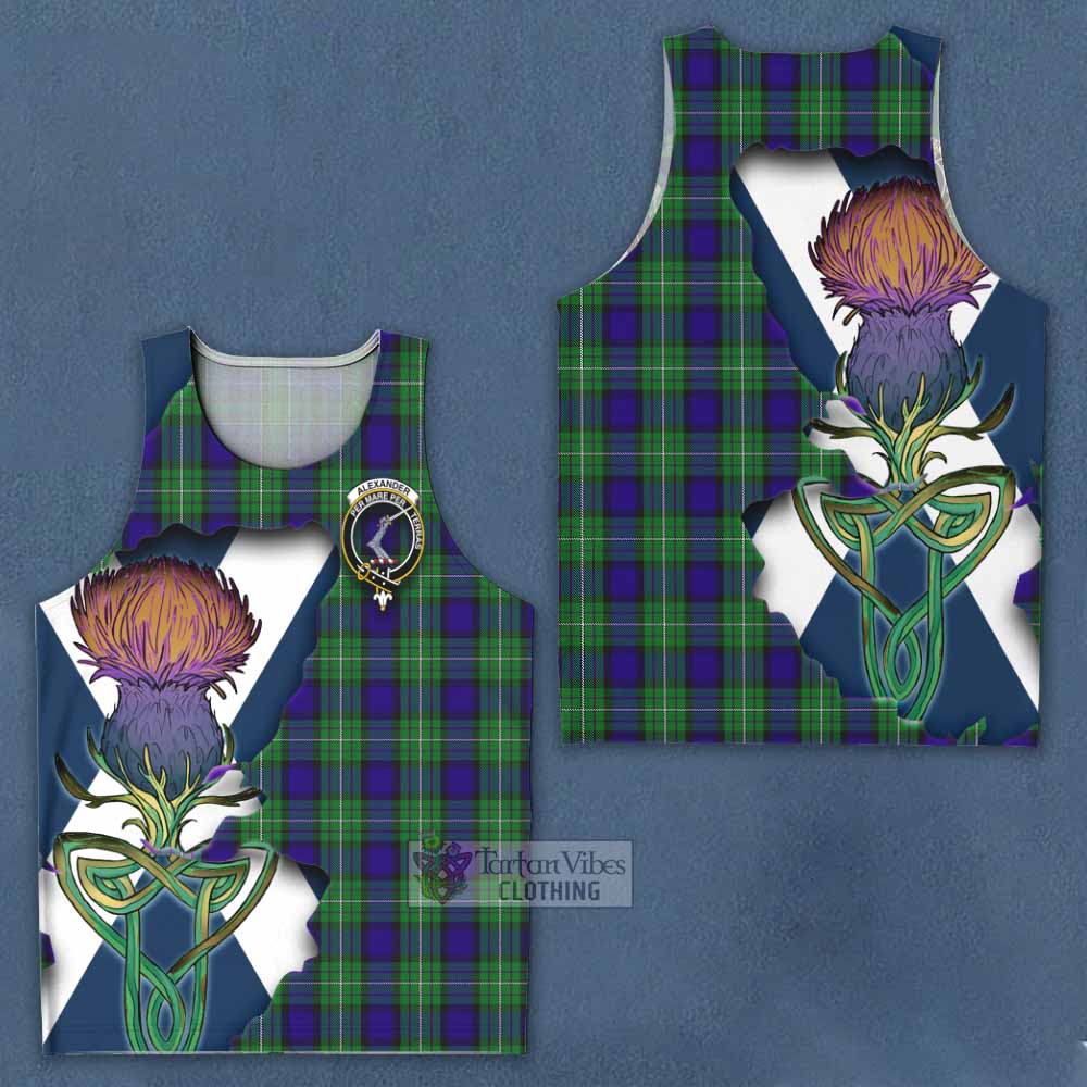 Tartan Vibes Clothing Alexander Tartan Family Crest Men's Tank Top Scottish Thistle Celtic Inspired