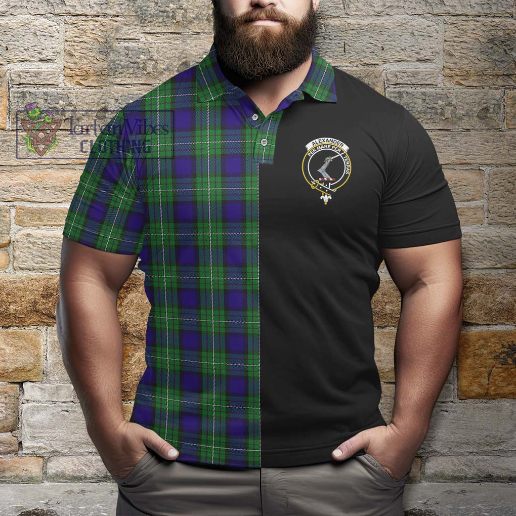 Alexander Tartan Polo Shirt with Family Crest and Half Of Me Style - Tartanvibesclothing Shop