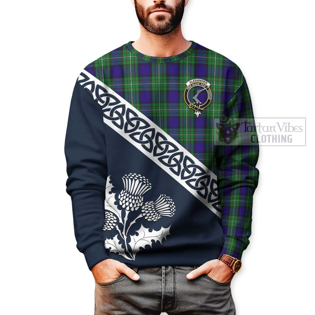 Tartan Vibes Clothing Alexander Tartan Sweatshirt Featuring Thistle and Scotland Map