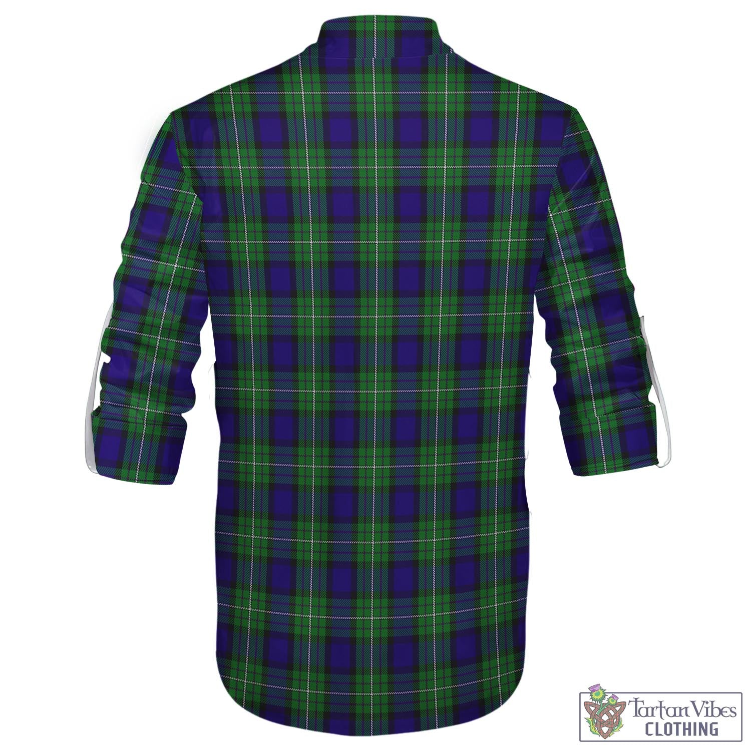 Tartan Vibes Clothing Alexander Tartan Men's Scottish Traditional Jacobite Ghillie Kilt Shirt with Family Crest