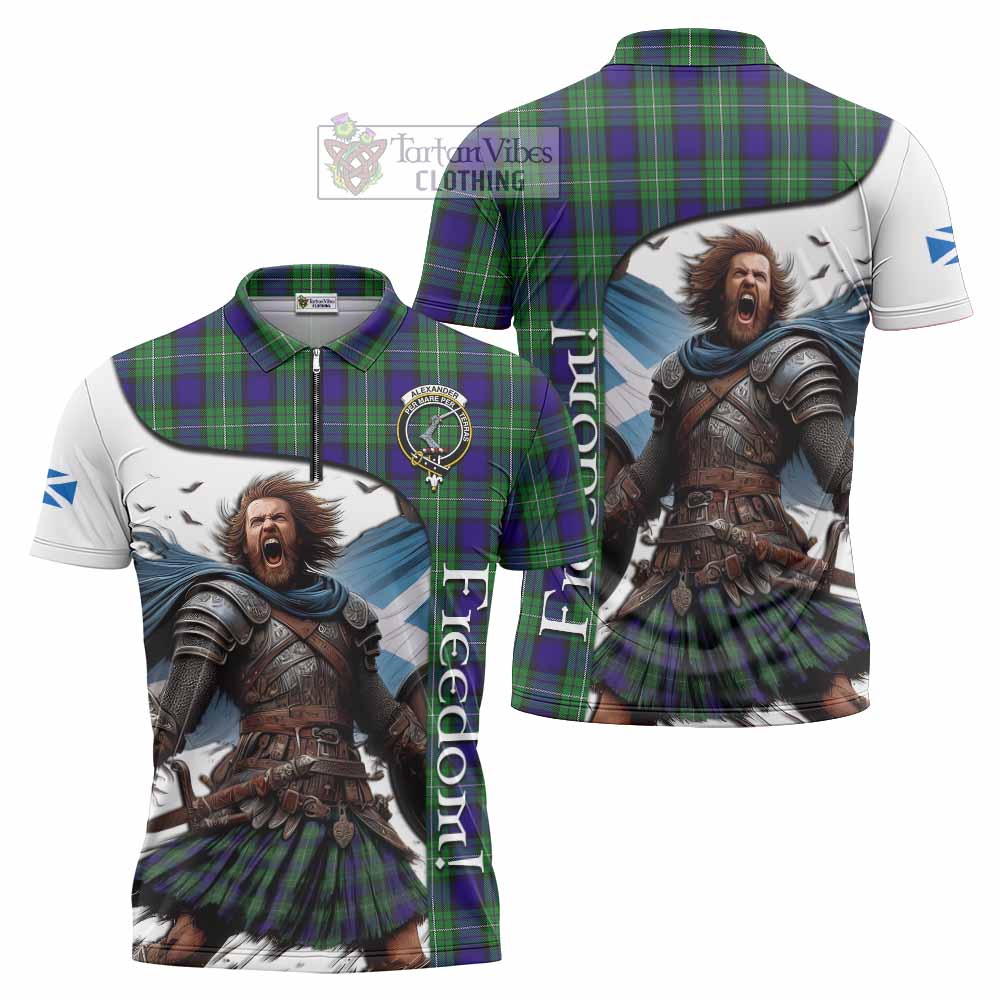 Tartan Vibes Clothing Alexander Crest Tartan Zipper Polo Shirt Inspired by the Freedom of Scottish Warrior