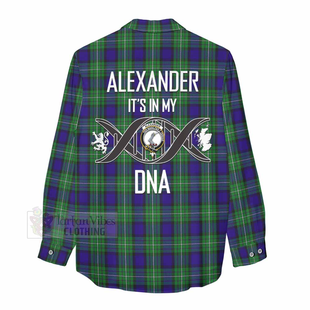 Tartan Vibes Clothing Alexander Tartan Women's Casual Shirt with Family Crest DNA In Me Style
