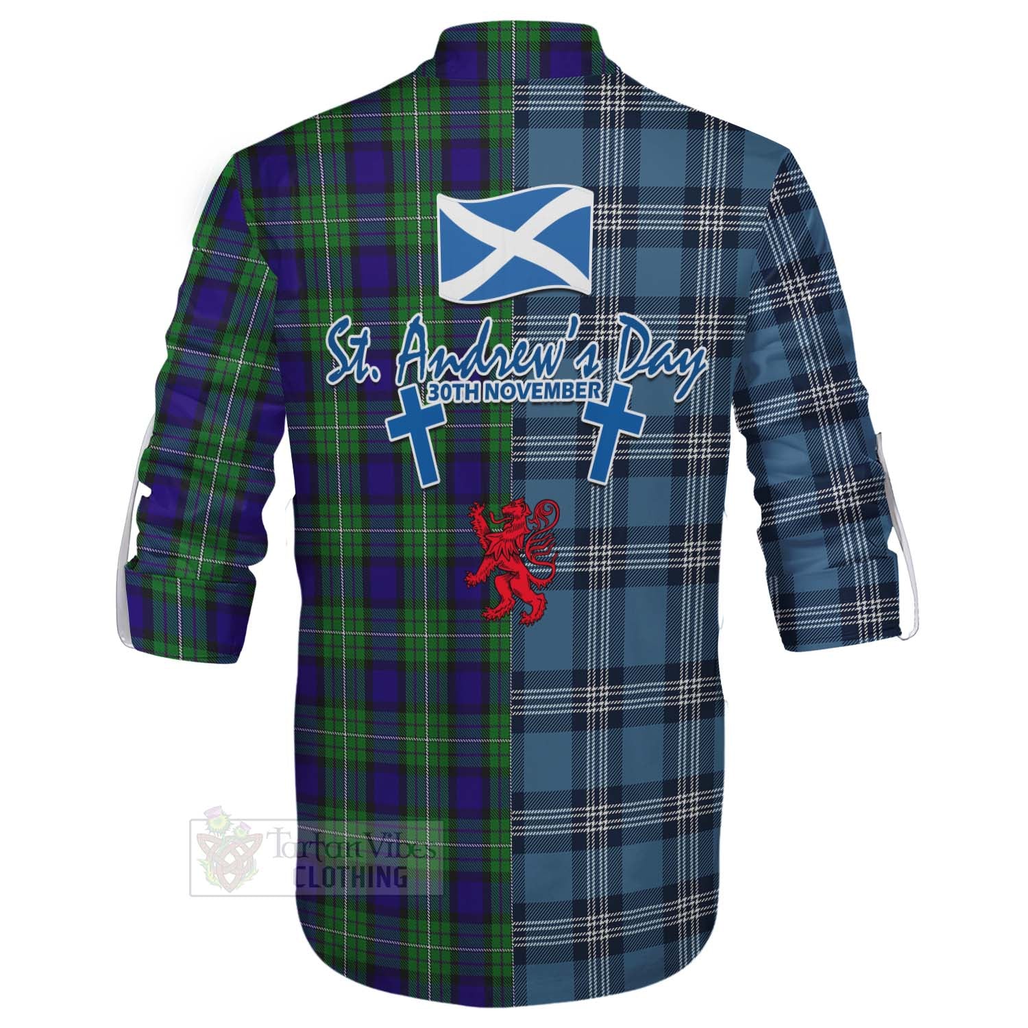 Tartan Vibes Clothing Alexander Tartan Ghillie Kilt Shirt Happy St. Andrew's Day Half Tartan Style