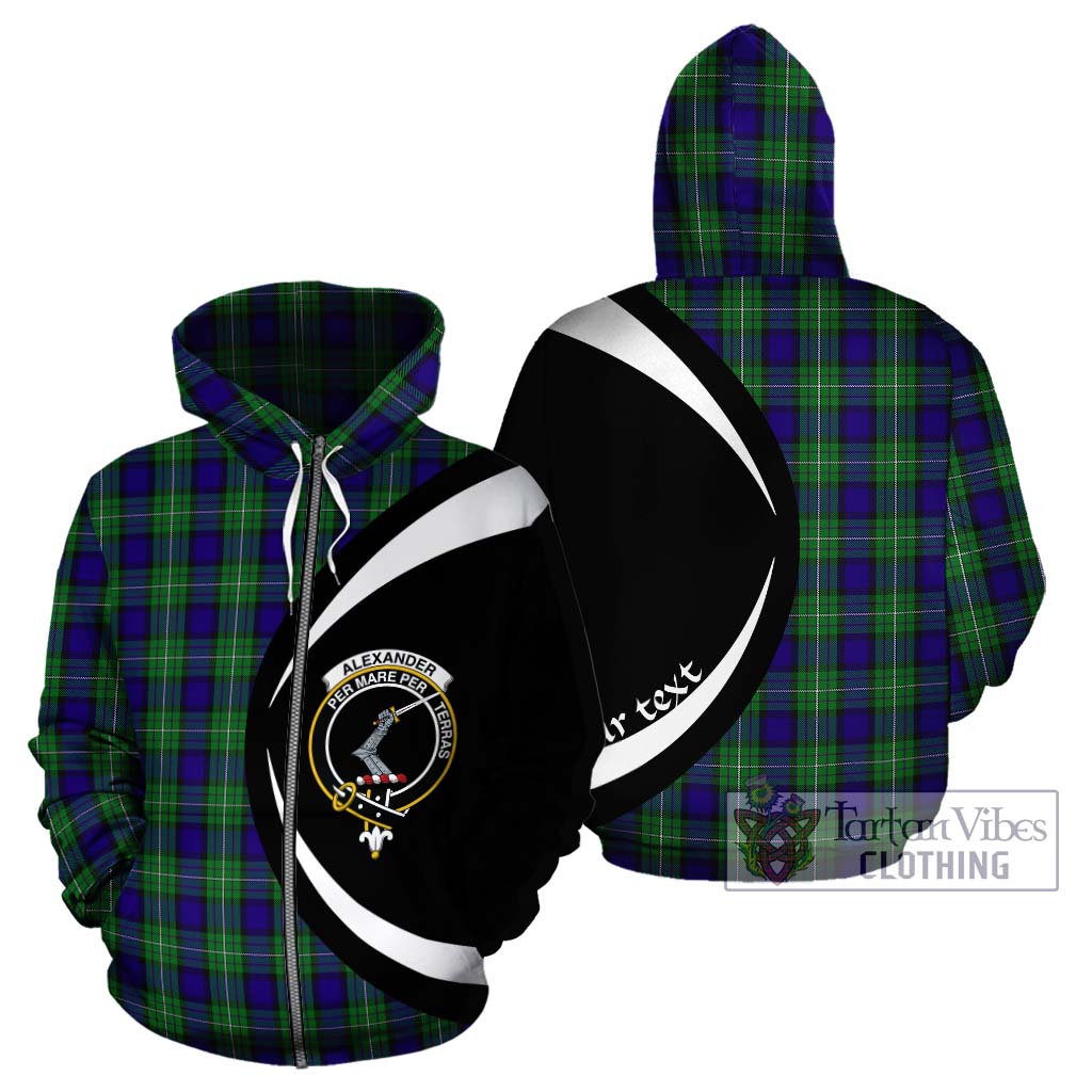 Tartan Vibes Clothing Alexander Tartan Hoodie with Family Crest Circle Style