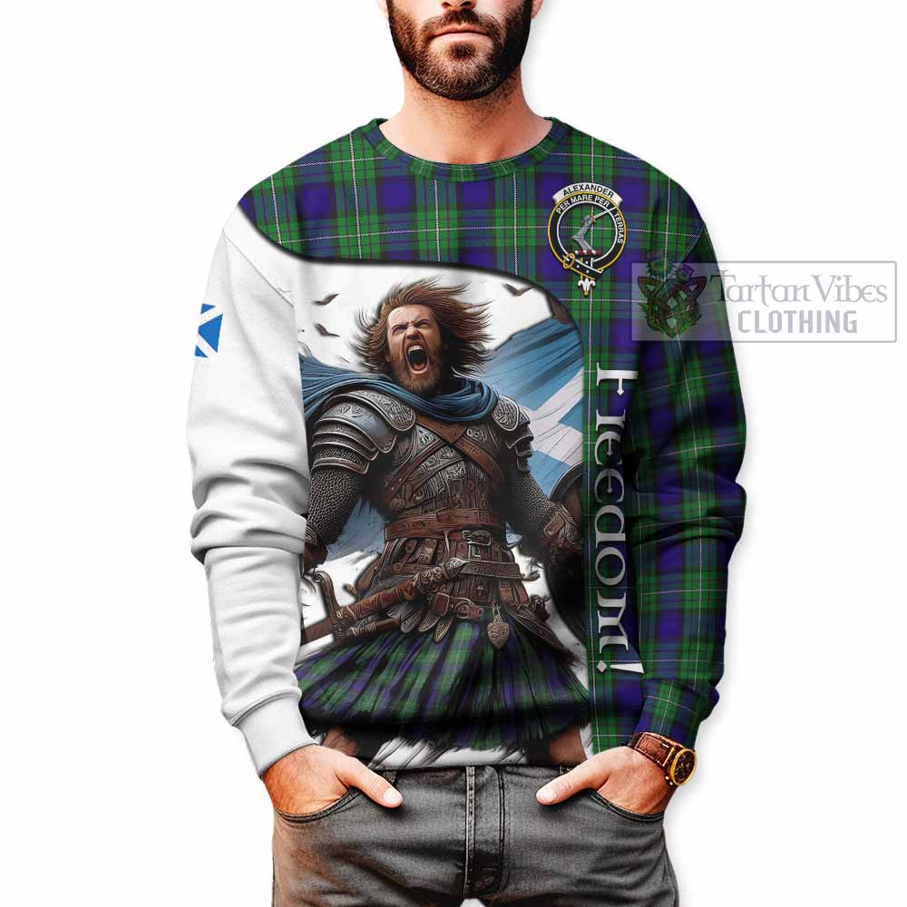 Tartan Vibes Clothing Alexander Crest Tartan Sweatshirt Inspired by the Freedom of Scottish Warrior