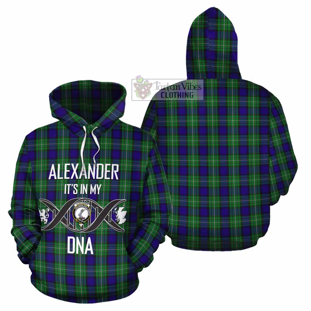 Tartan Vibes Clothing Alexander Tartan Cotton Hoodie with Family Crest DNA In Me Style